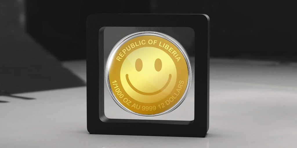 Smiley coin 1/1000 gold .9999  in card sleeve and box
