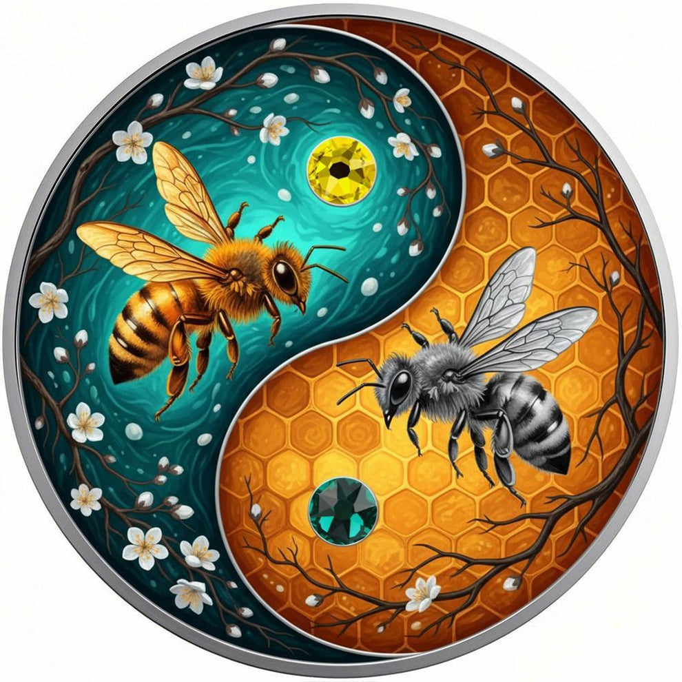 2026 Ultimate Honeybees 1 oz Bi-Metal Colorized Copper Round with Crystals (New in TEP)