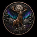2026 Stag Northern Lights Moon Deer 100 Grams .999 Fine Copper Collectible Round