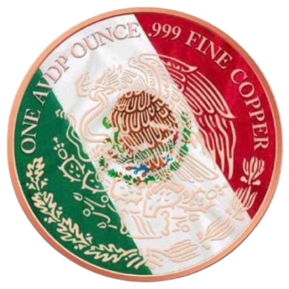 2024 1oz Mexico Libertad Sunset copper round .999 colorized in Capsule