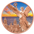 2024 1oz Mexico Libertad Sunset copper round .999 colorized in Capsule