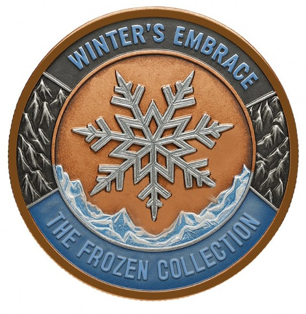 5oz Avdp Copper .999 Winters Embrace Colorized in Capsule 5,000 Limited