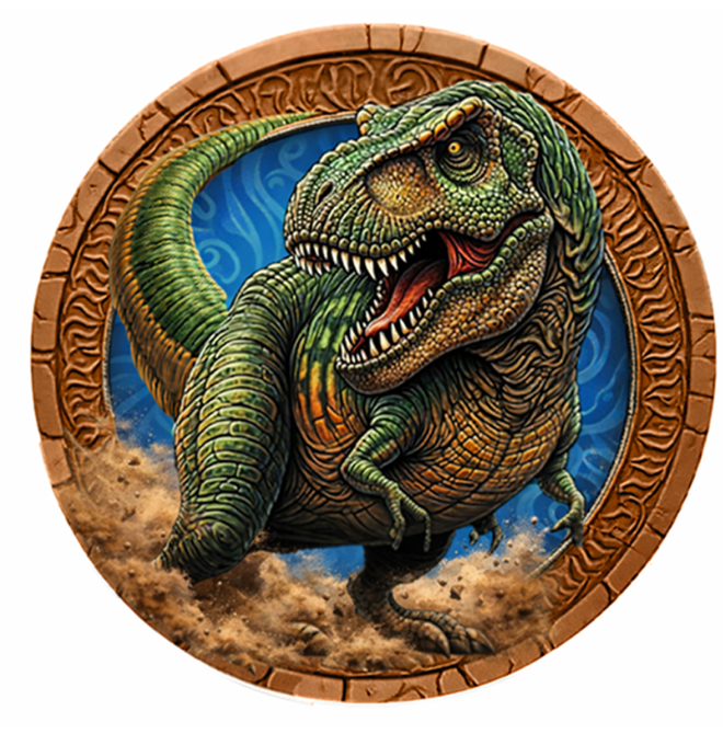 10oz T-Rex UHR Colorized Copper in Capsule