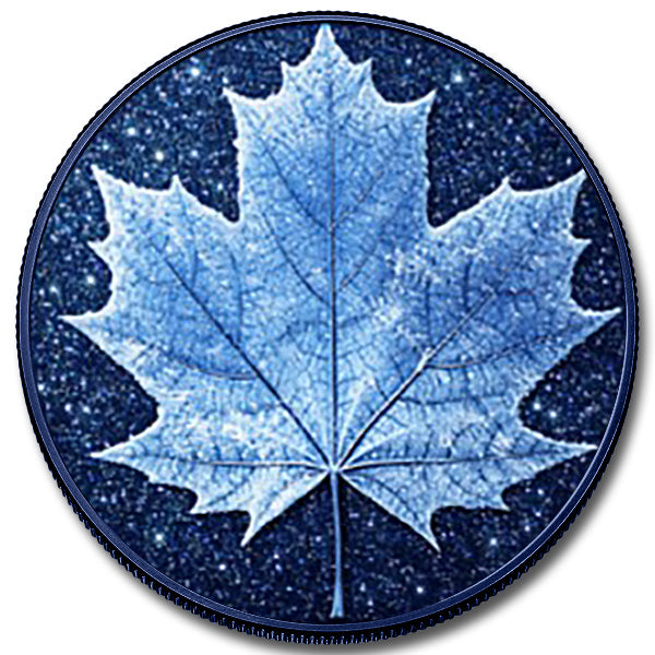 Winter Maple with Dual Sided Diamond Dust 1 oz Copper Round (New in Capsule